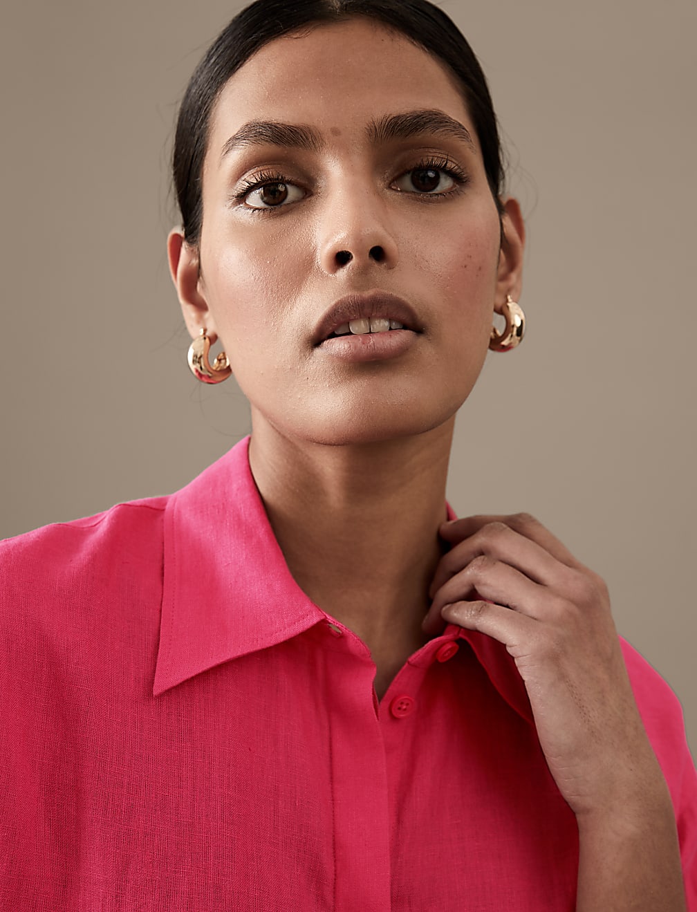 Pure Irish Linen Collared Relaxed Shirt