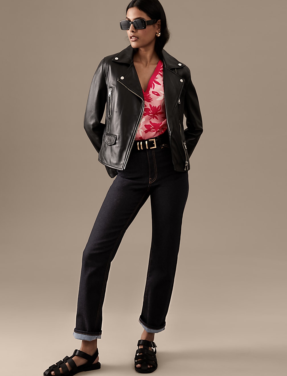 Cupro Rich Printed V-Neck Blouse