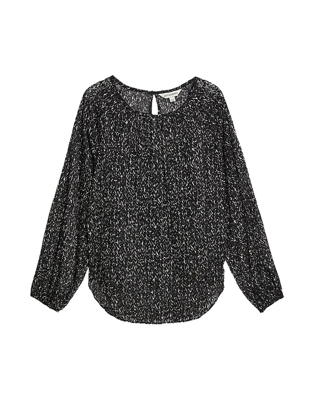 Printed Crew Neck Blouse