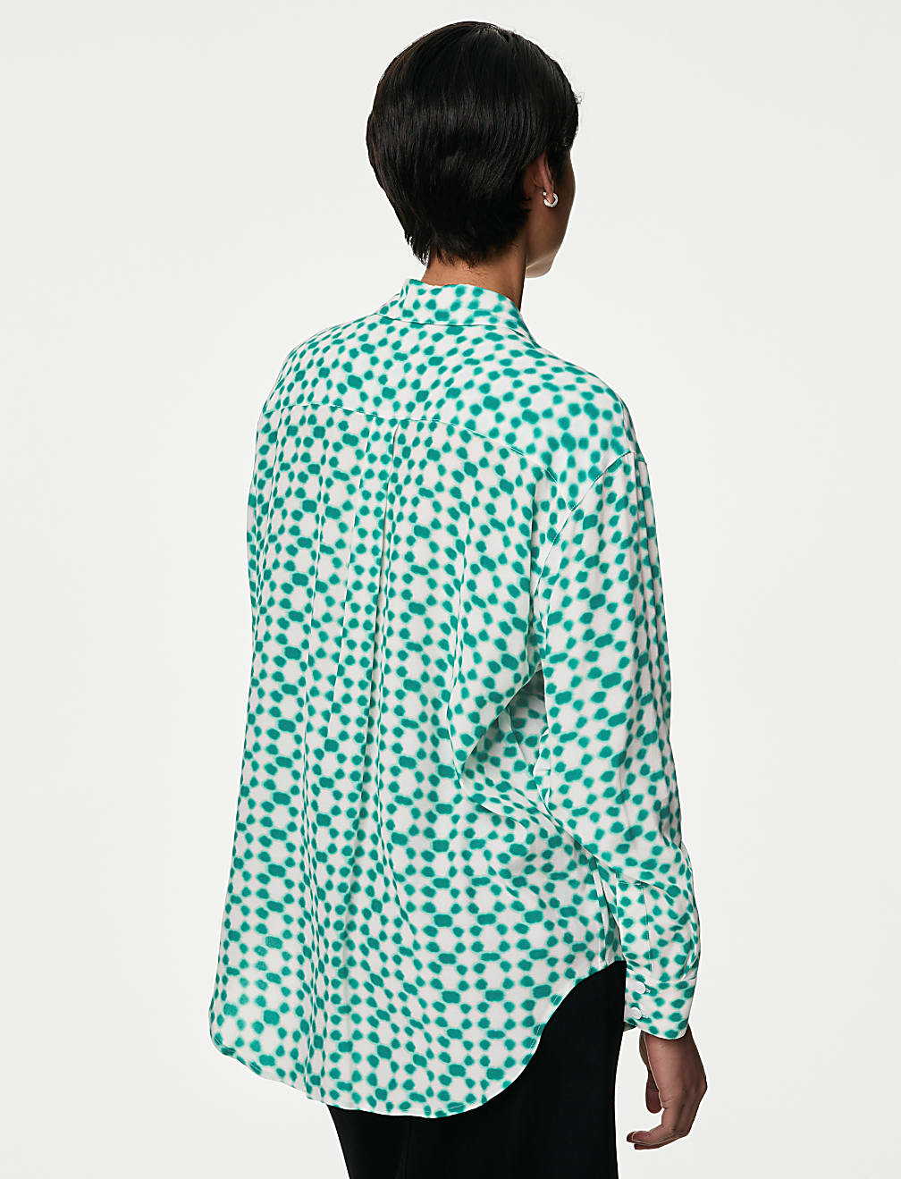 Cupro Rich Printed Collared Shirt