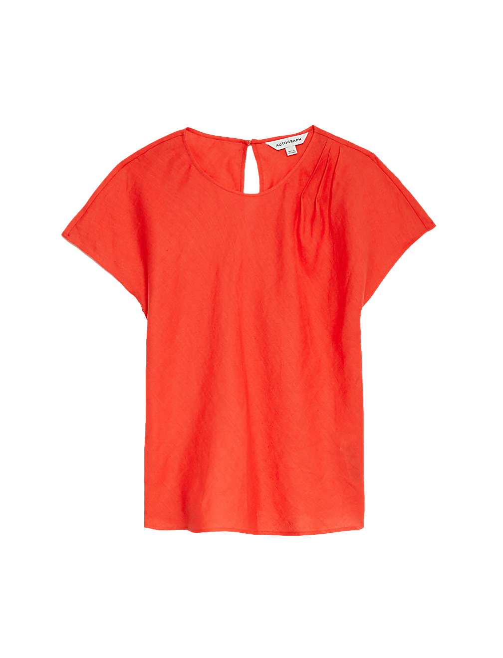 Pure Irish Linen Pleated Round Neck Blouse