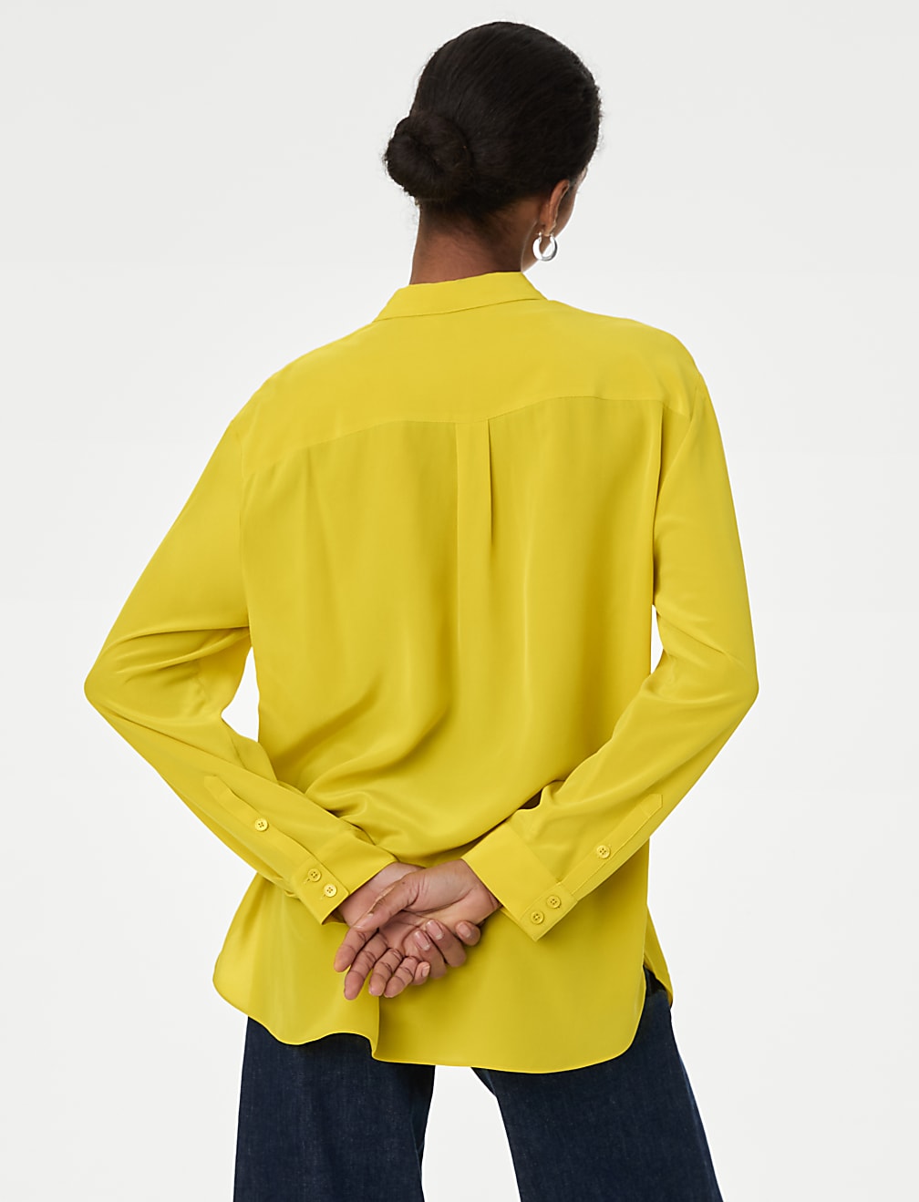Pure Silk Collared Utility Shirt