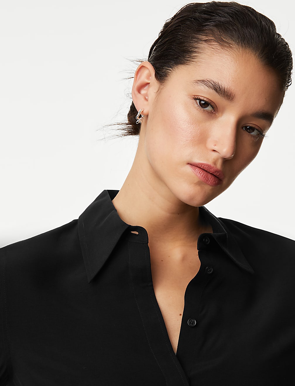 Cupro Rich Collared Shirt