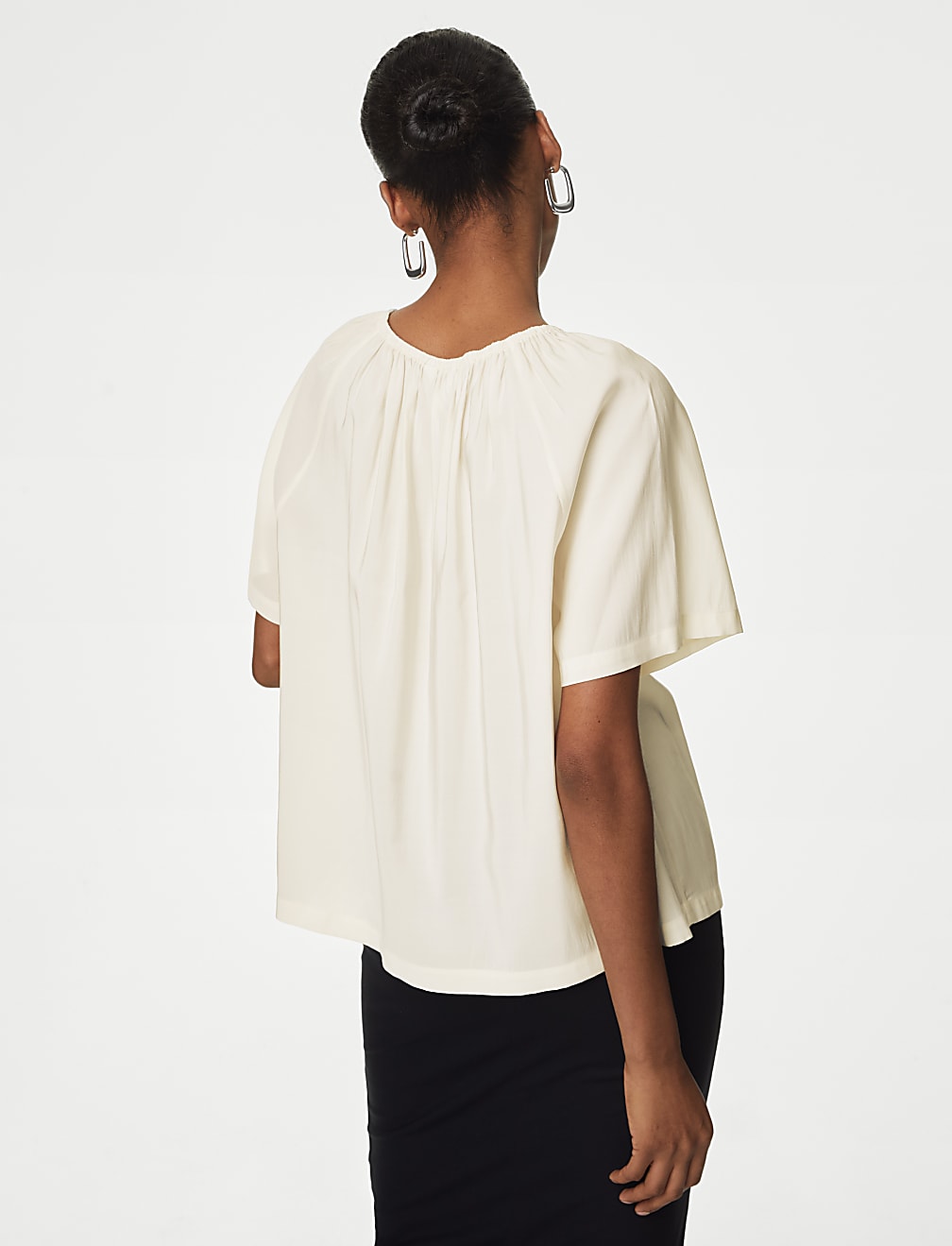 Modal Rich Round Neck Relaxed Blouse
