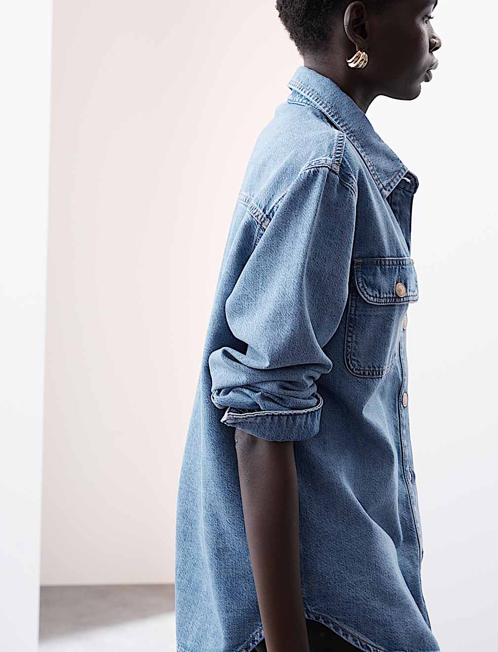 Lyocell Denim Relaxed Shirt