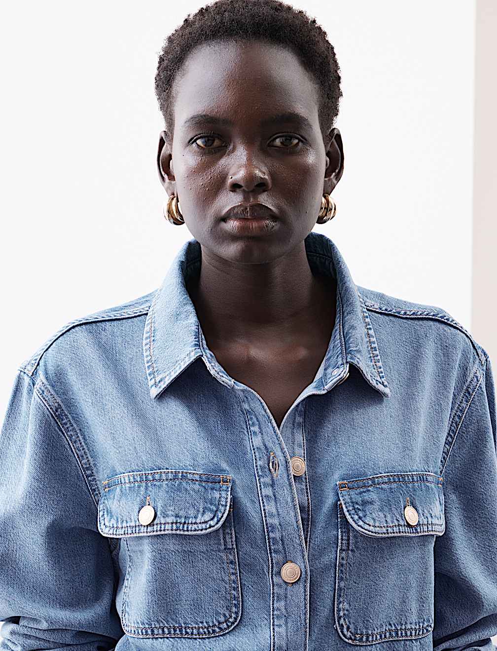Lyocell Denim Relaxed Shirt