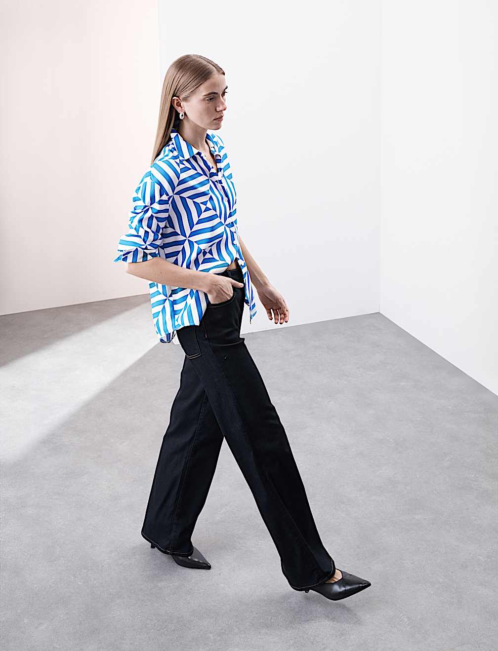 Geometric Collared Shirt