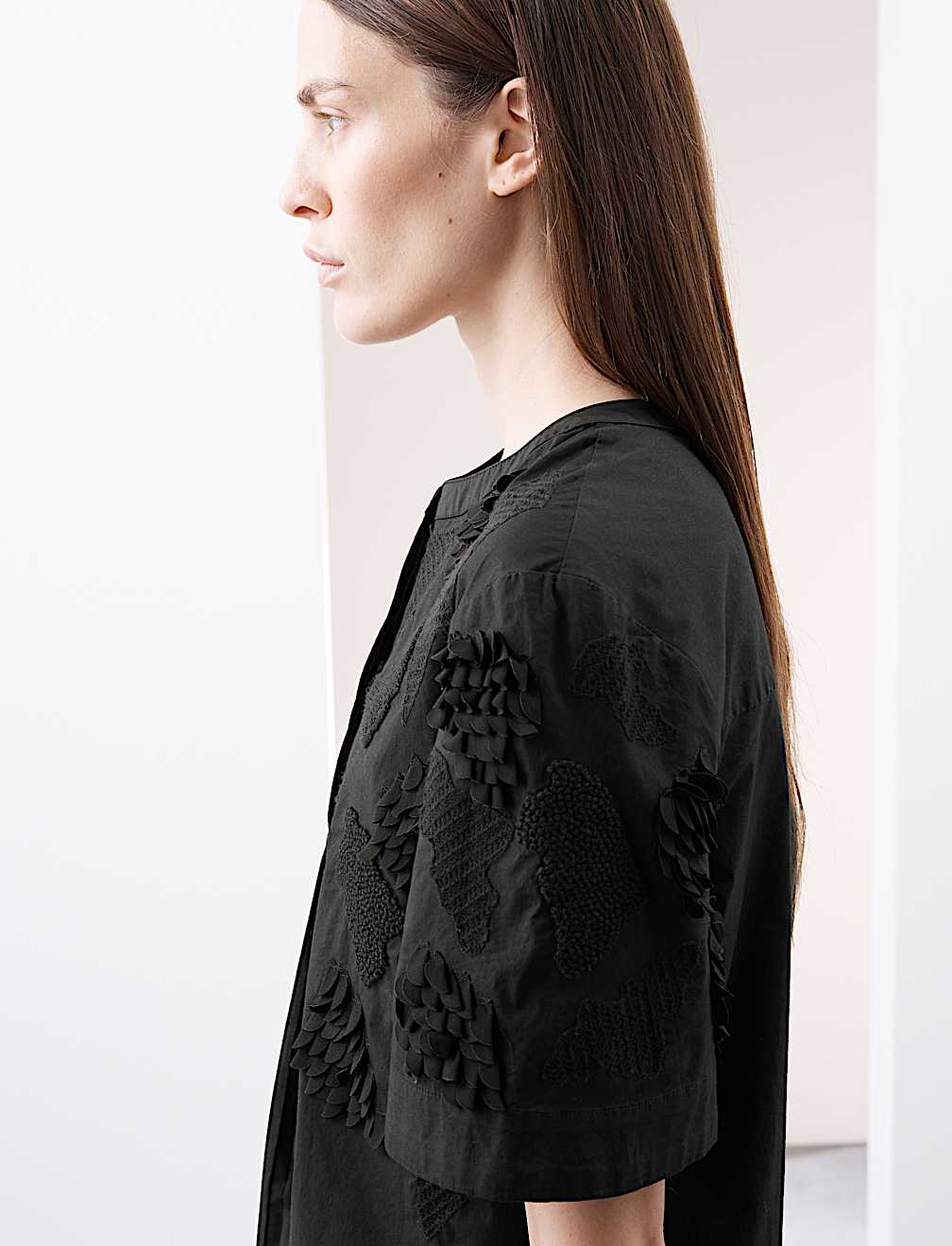 Pure Cotton Embroidered Round Neck Short Sleeve Blouse
