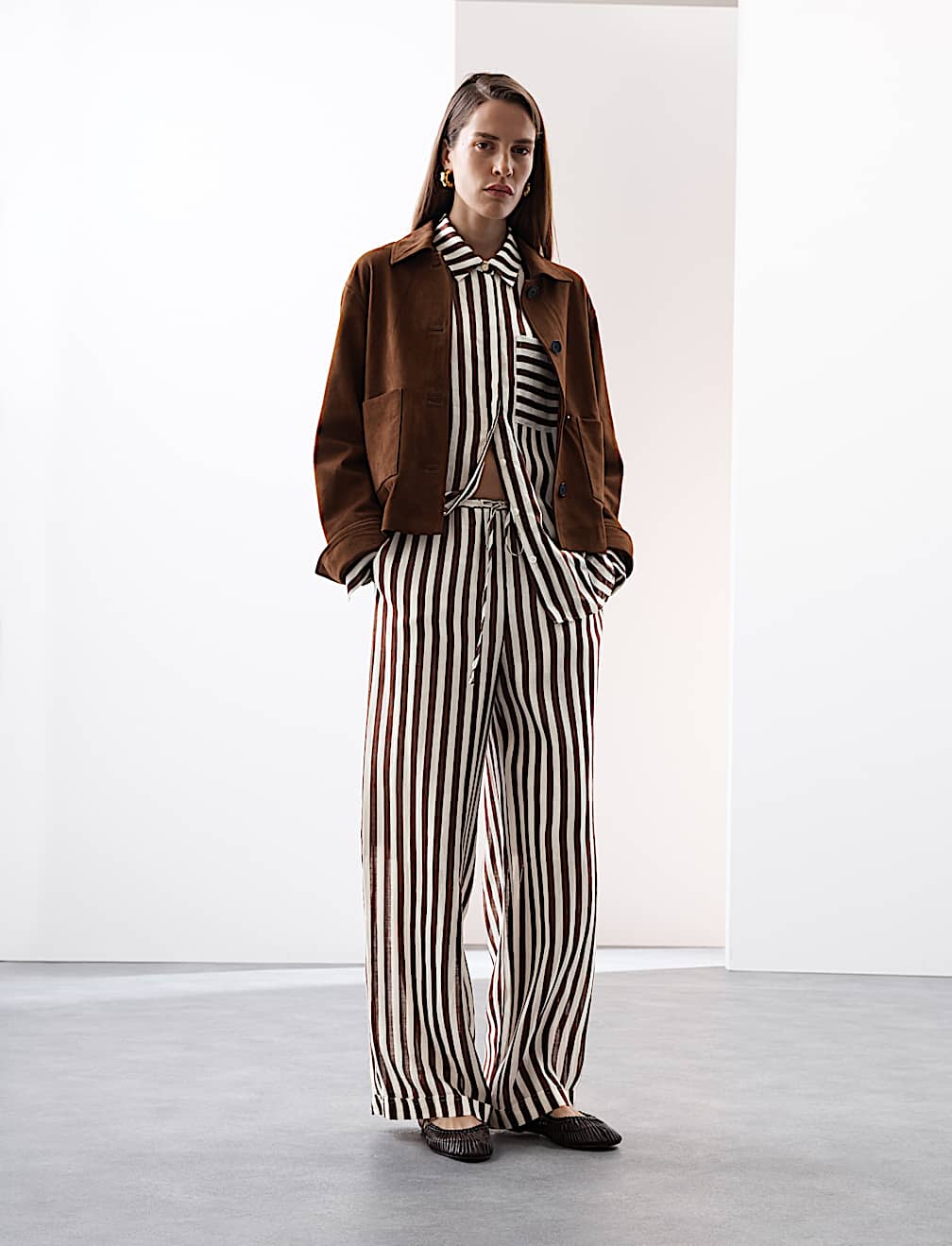 Pure Ramie Striped Shirt