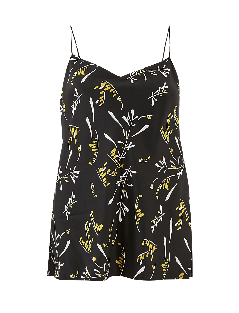 Pure Silk Floral Print V-Neck Camisole Top