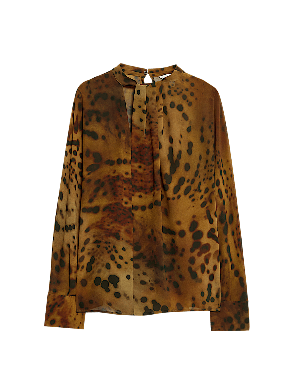 Animal Print Draped Blouse