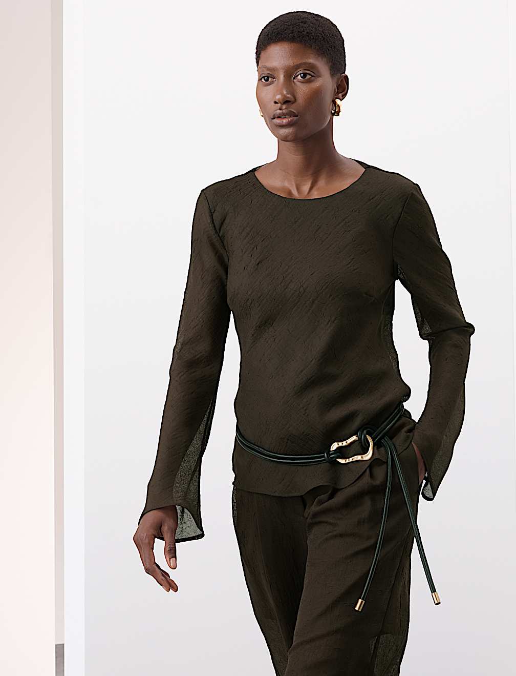 Textured Draped Blouse