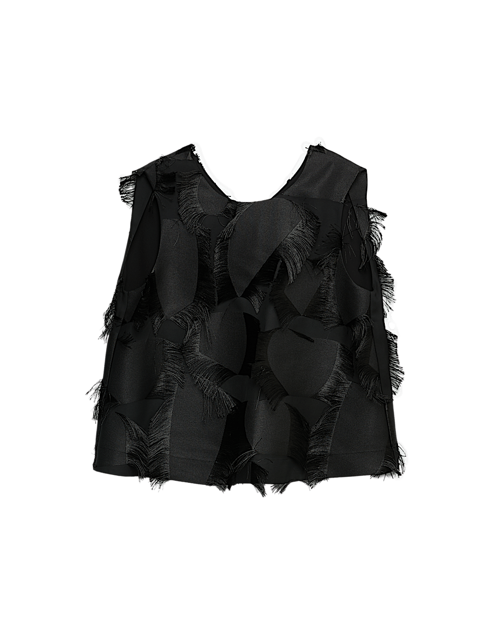 Relaxed Fringe Twist Back Detail Top