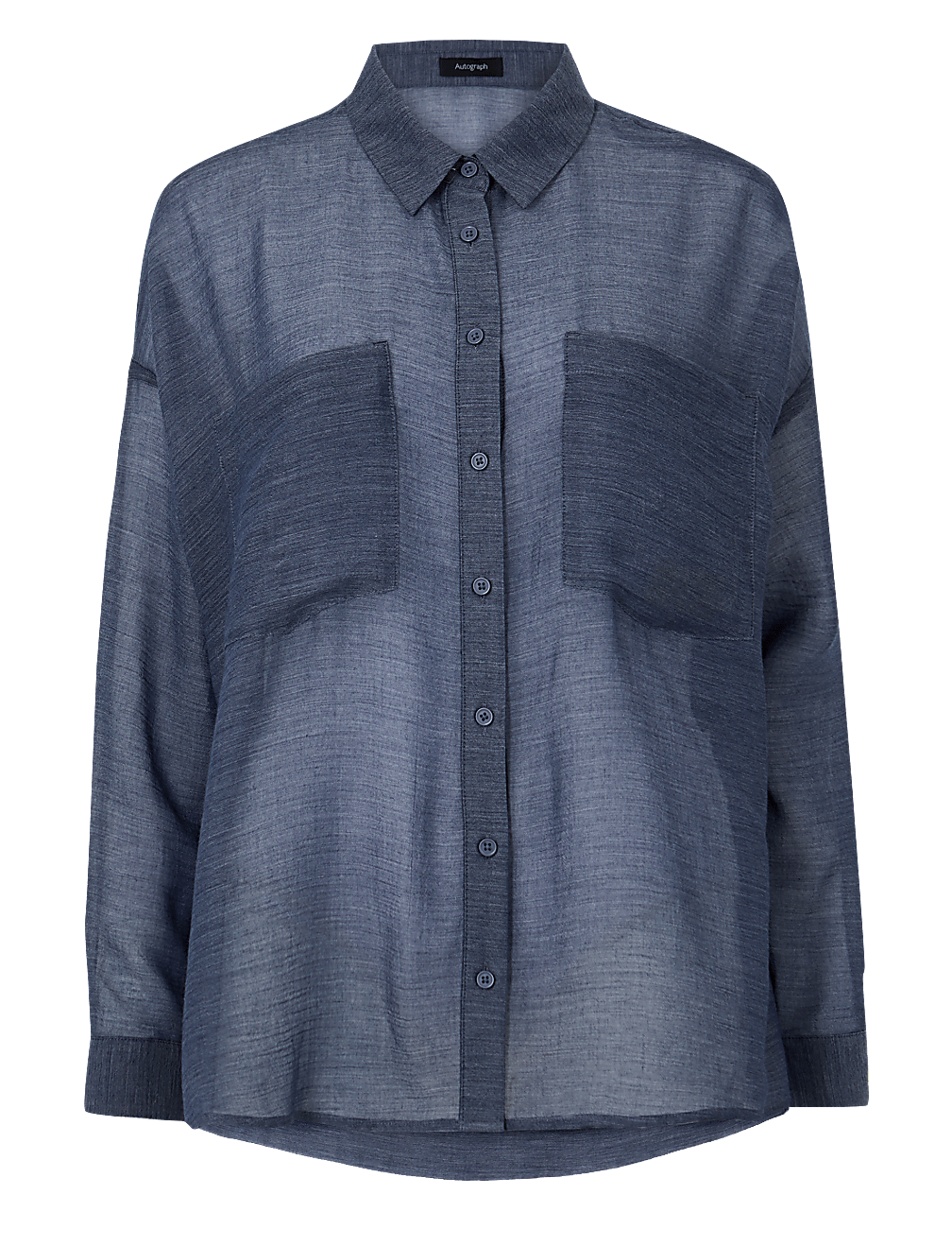 Sheer Oversized Button Detailed Shirt