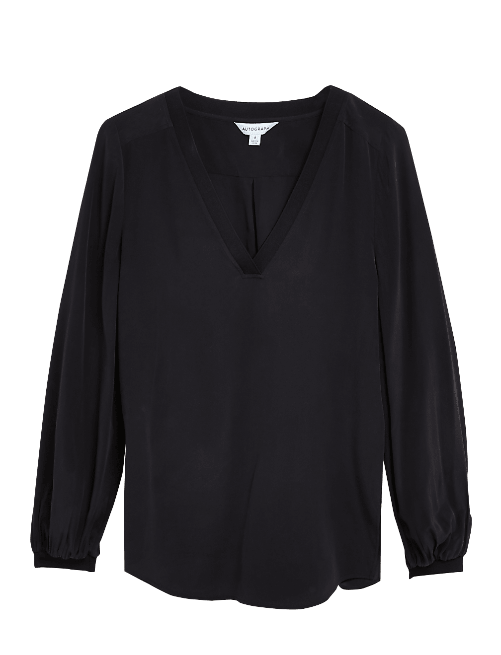 Pure Silk V-Neck Popover Blouse