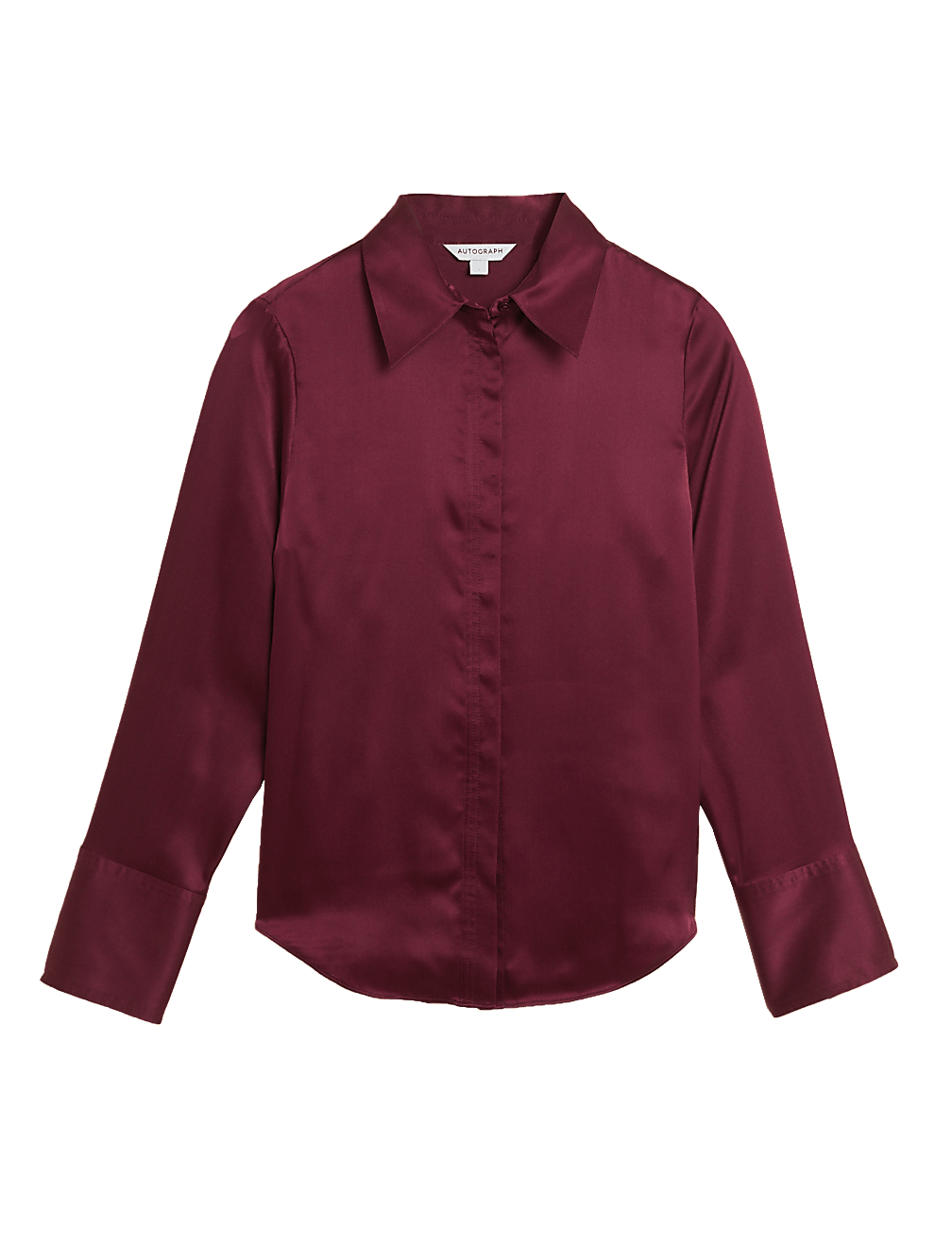 Pure Silk Collared Long Sleeve Shirt