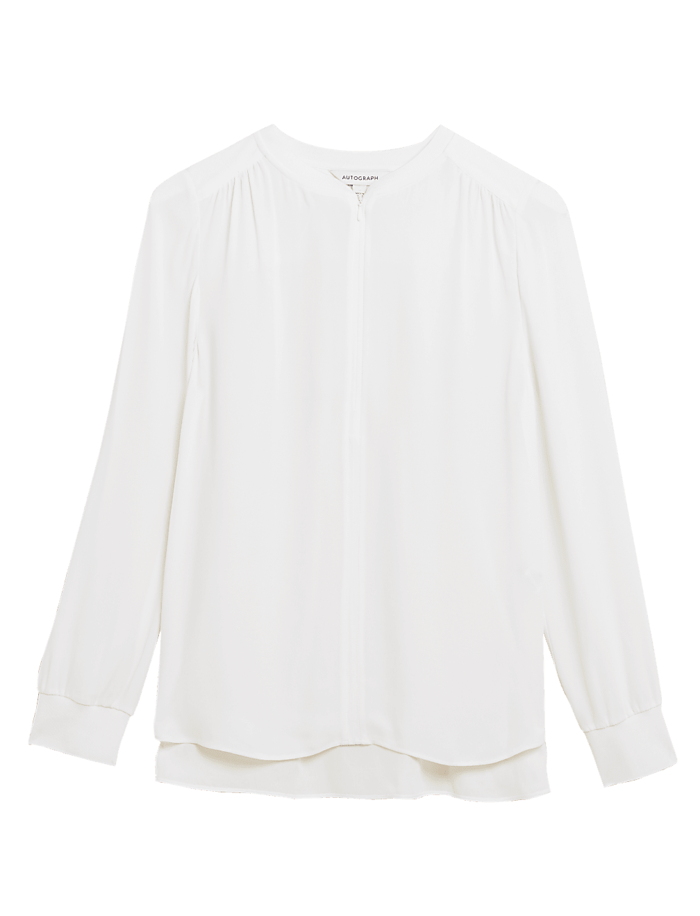 Zip Detail Long Sleeve Blouse