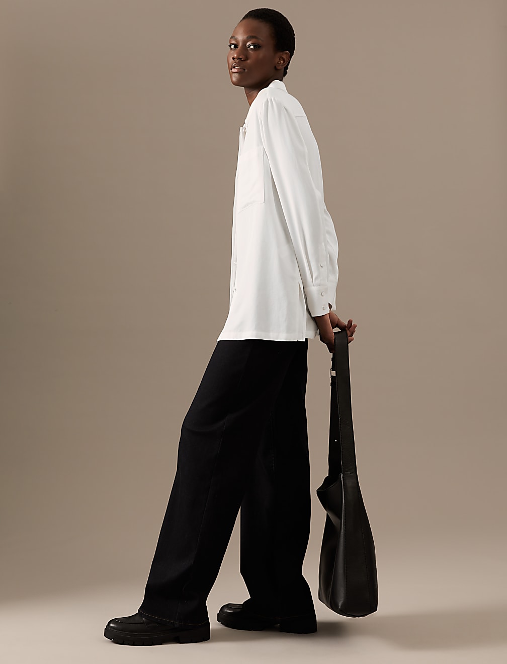 Pure Tencel™ Collared Long Sleeve Shirt