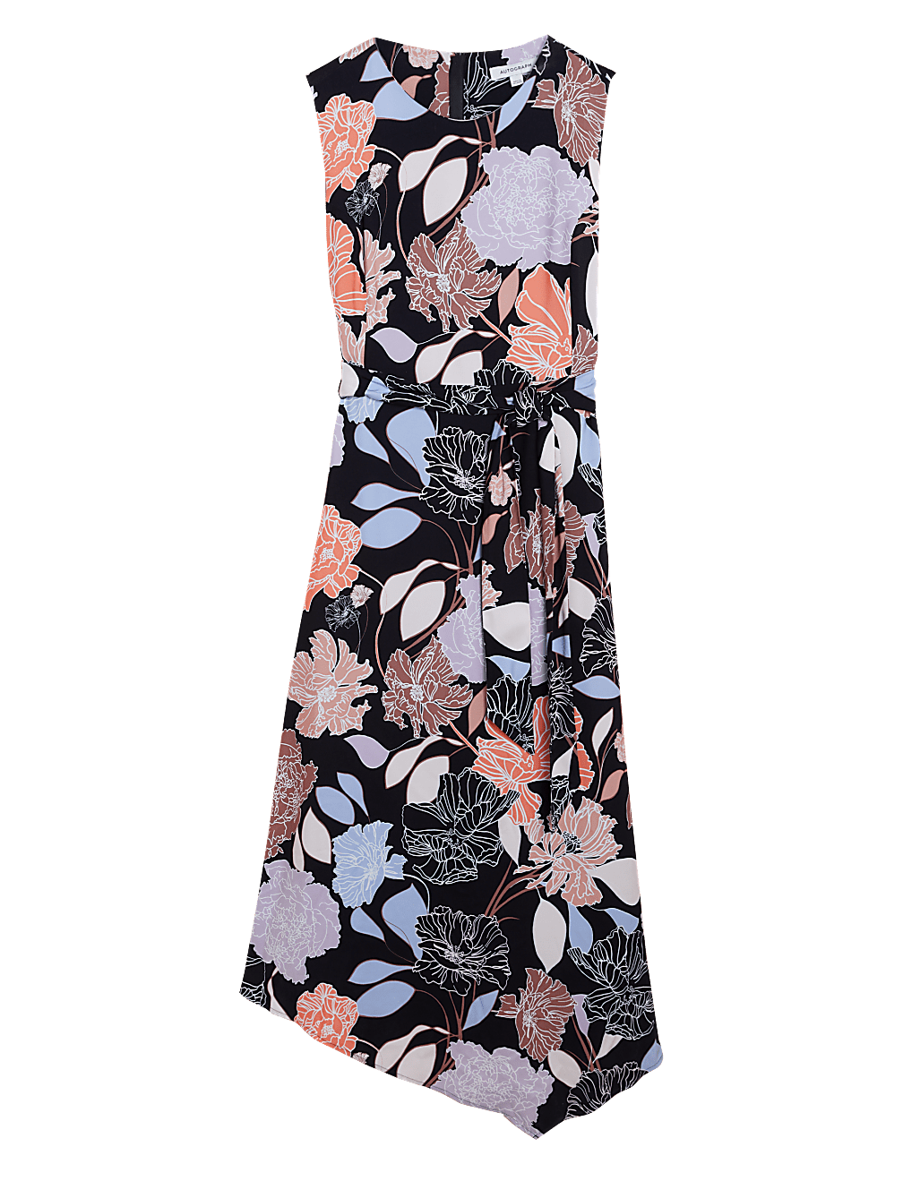 Floral Sleeveless Midi Shift Dress