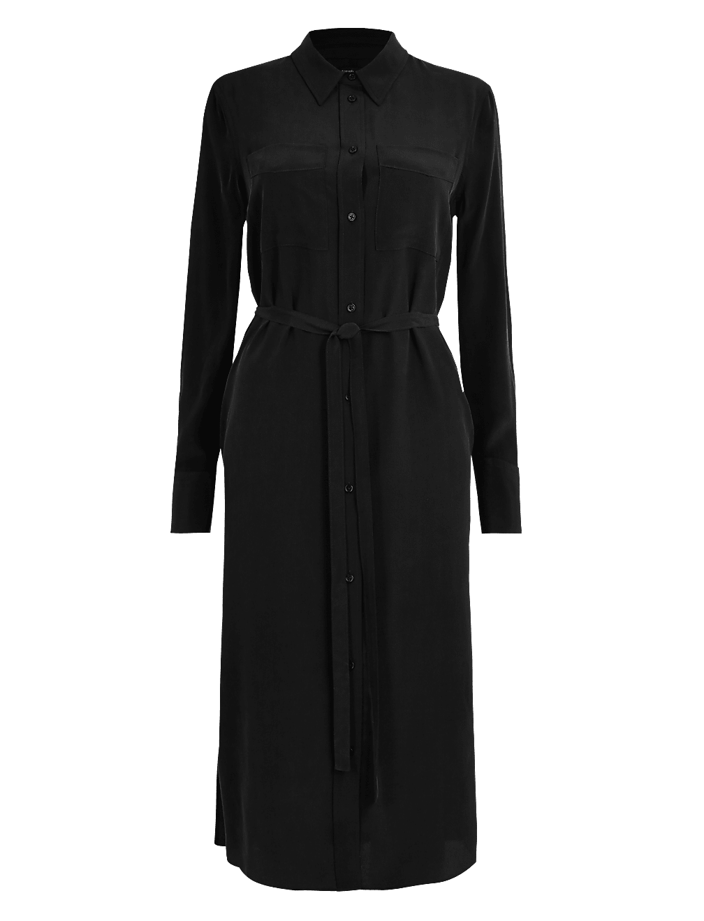 Pure Silk Midi Shirt Dress