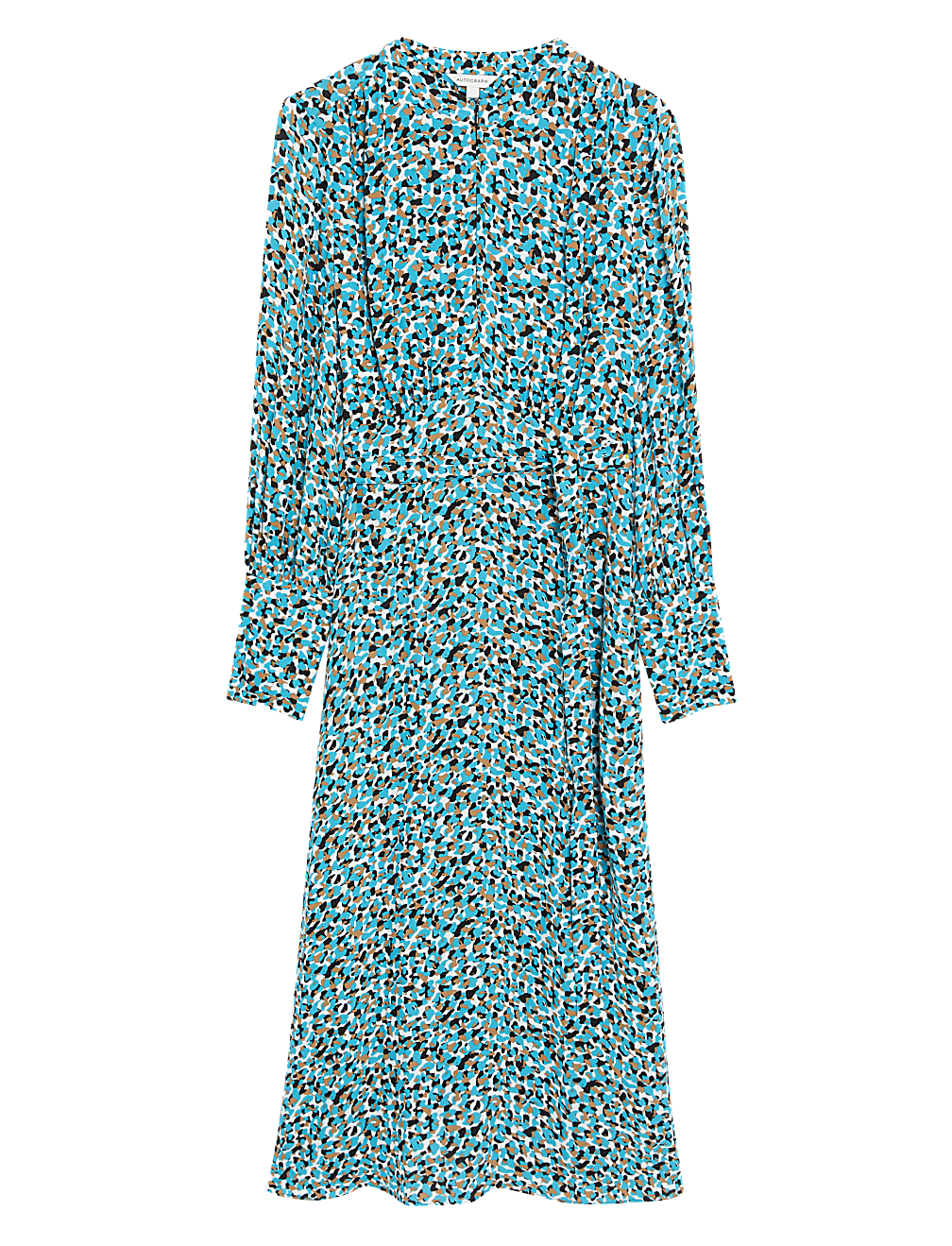 Animal Print Zip Neck Midaxi Shirt Dress