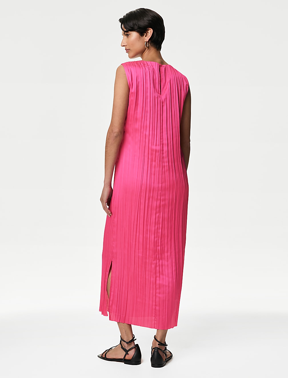 Plisse Midaxi Column Dress