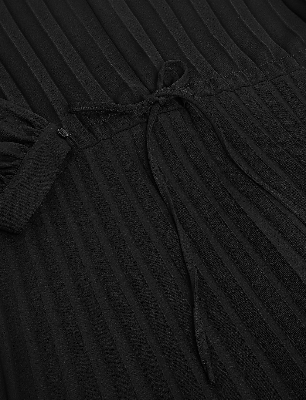 Pleated Long Sleeve Dress