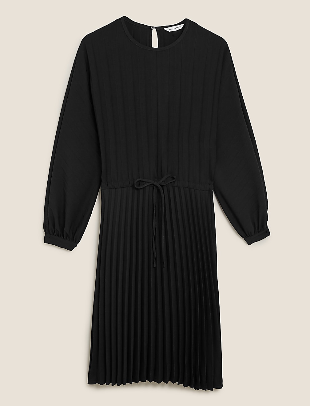 Pleated Long Sleeve Dress