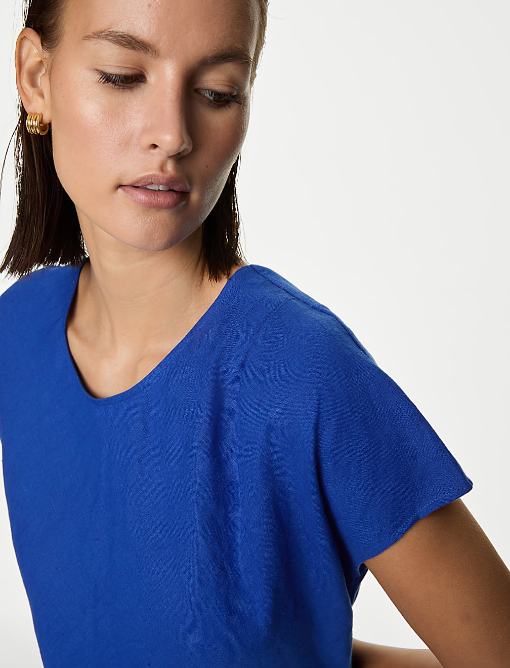 Pure Irish Linen Pleat Front Midaxi Dress