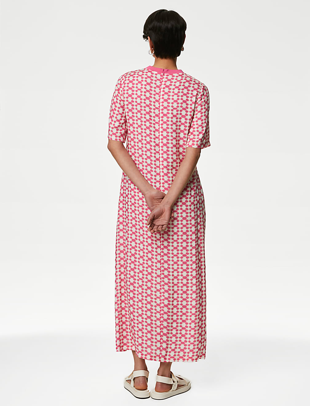 Cupro Rich Printed Midaxi T-Shirt Dress