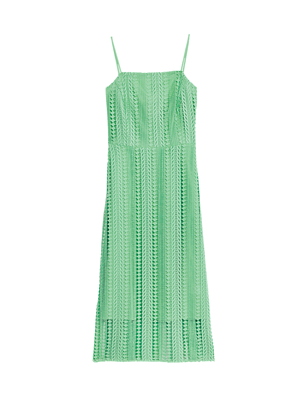 Lace Square Neck Midaxi Waisted Dress