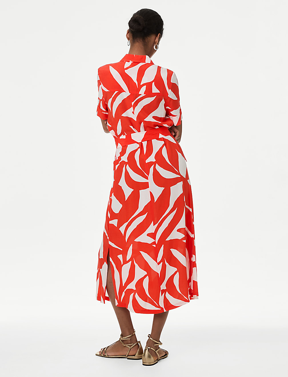 Cupro Rich Printed Midaxi Shirt Dress