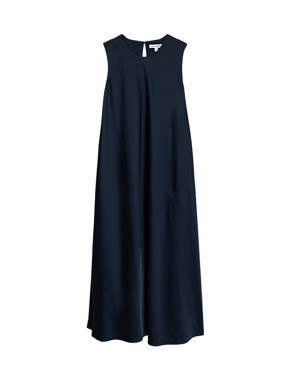 Lyocell Rich Round Neck Midaxi Column Dress