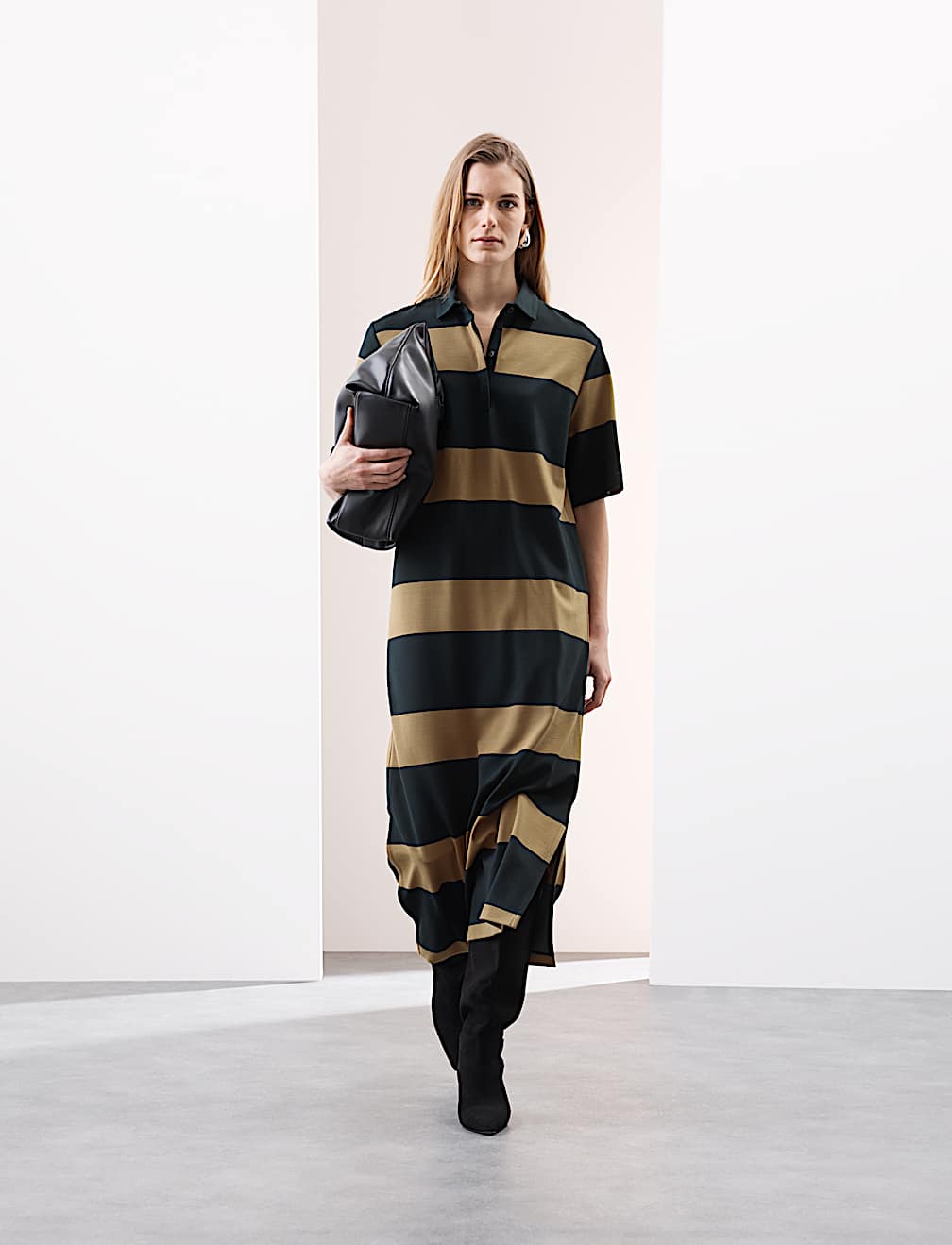 Striped Midi Shirt Dress