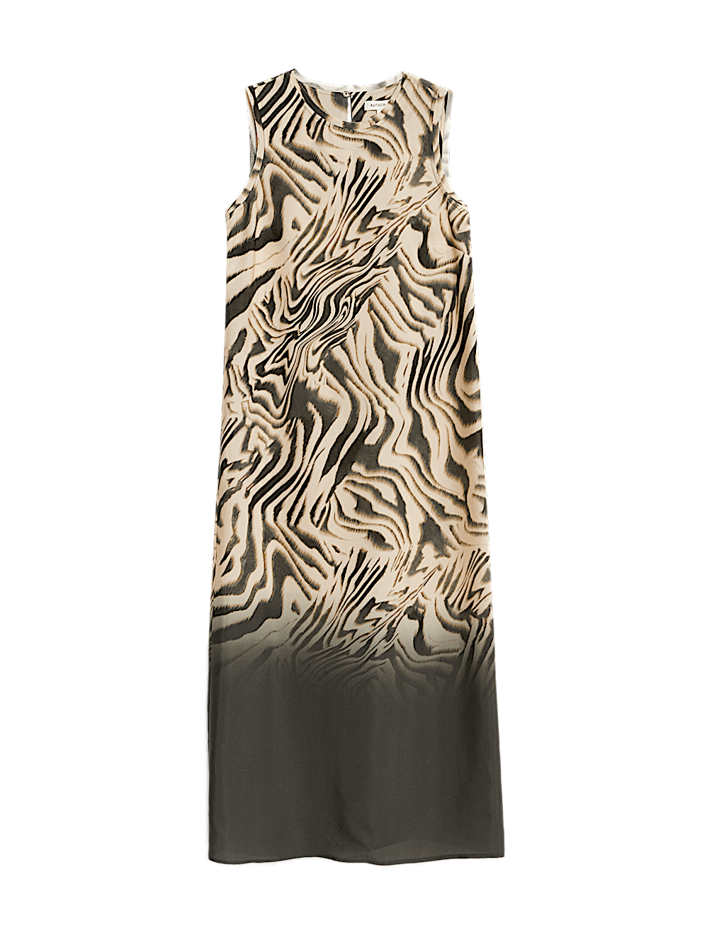 Animal Print Round Neck Midi Column Dress