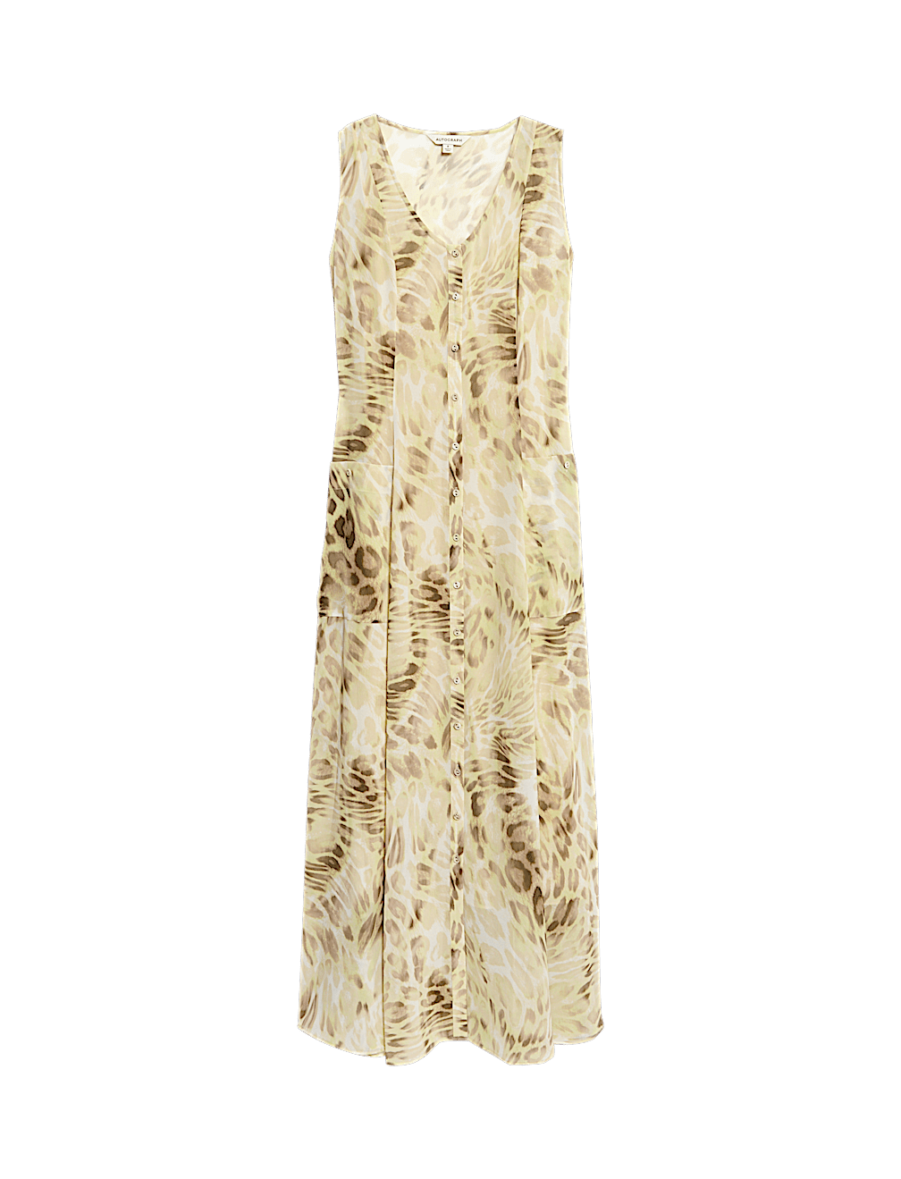 Animal Print Button Front Maxi Dress