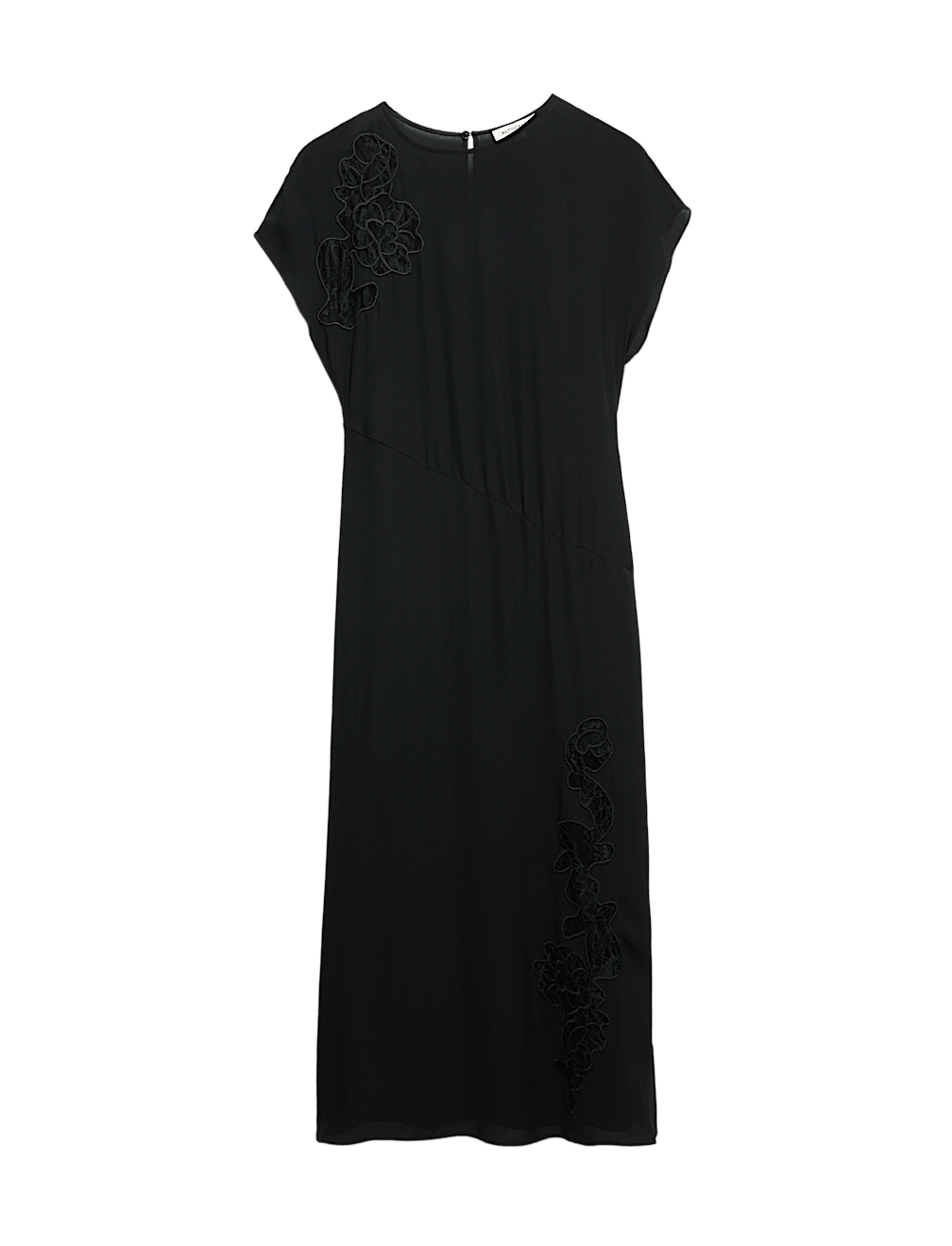 Lace Detail Midaxi Skater Dress