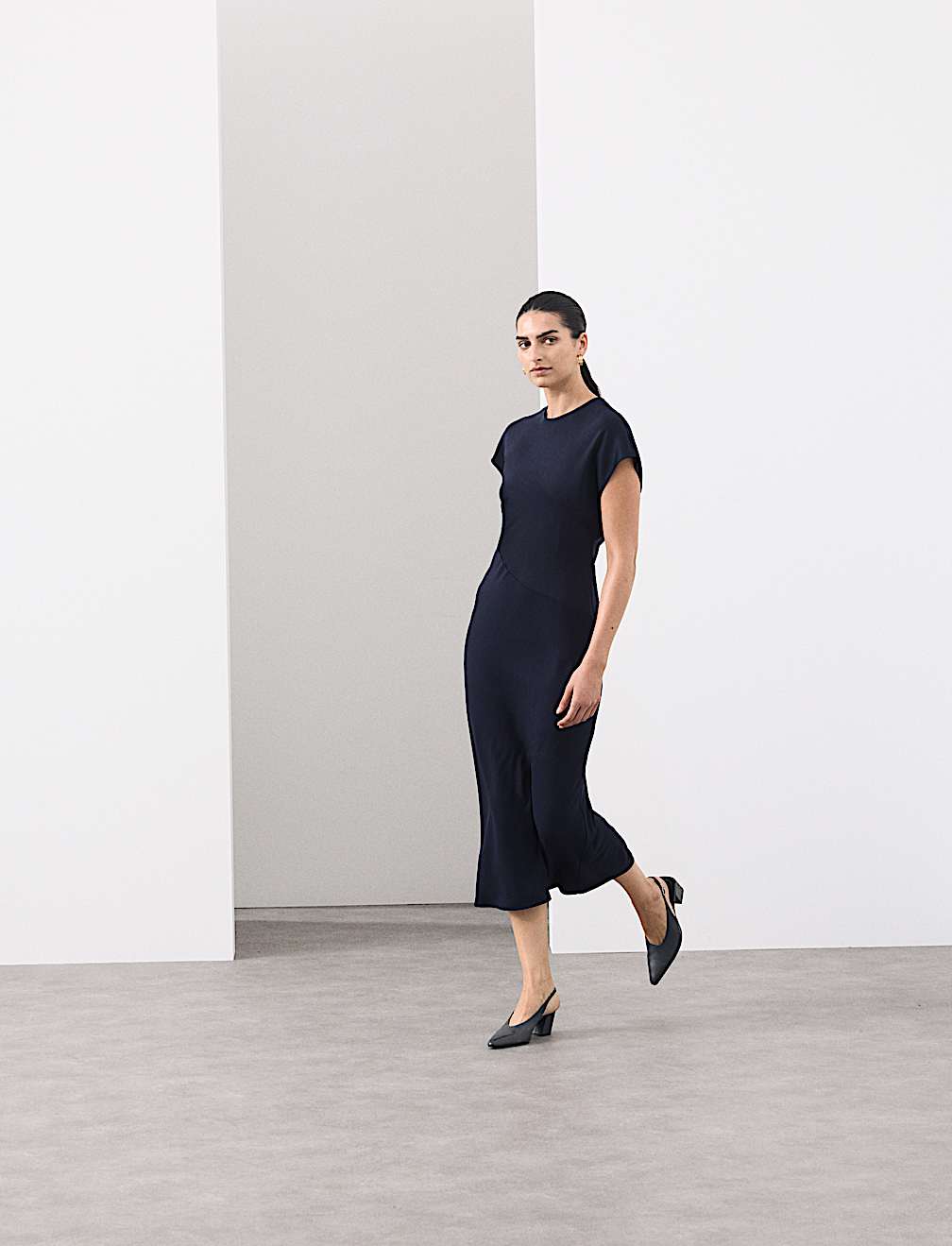 Satin Crepe Midaxi Dress