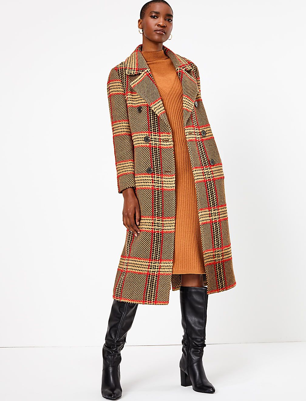 Checked Boyfriend Coat