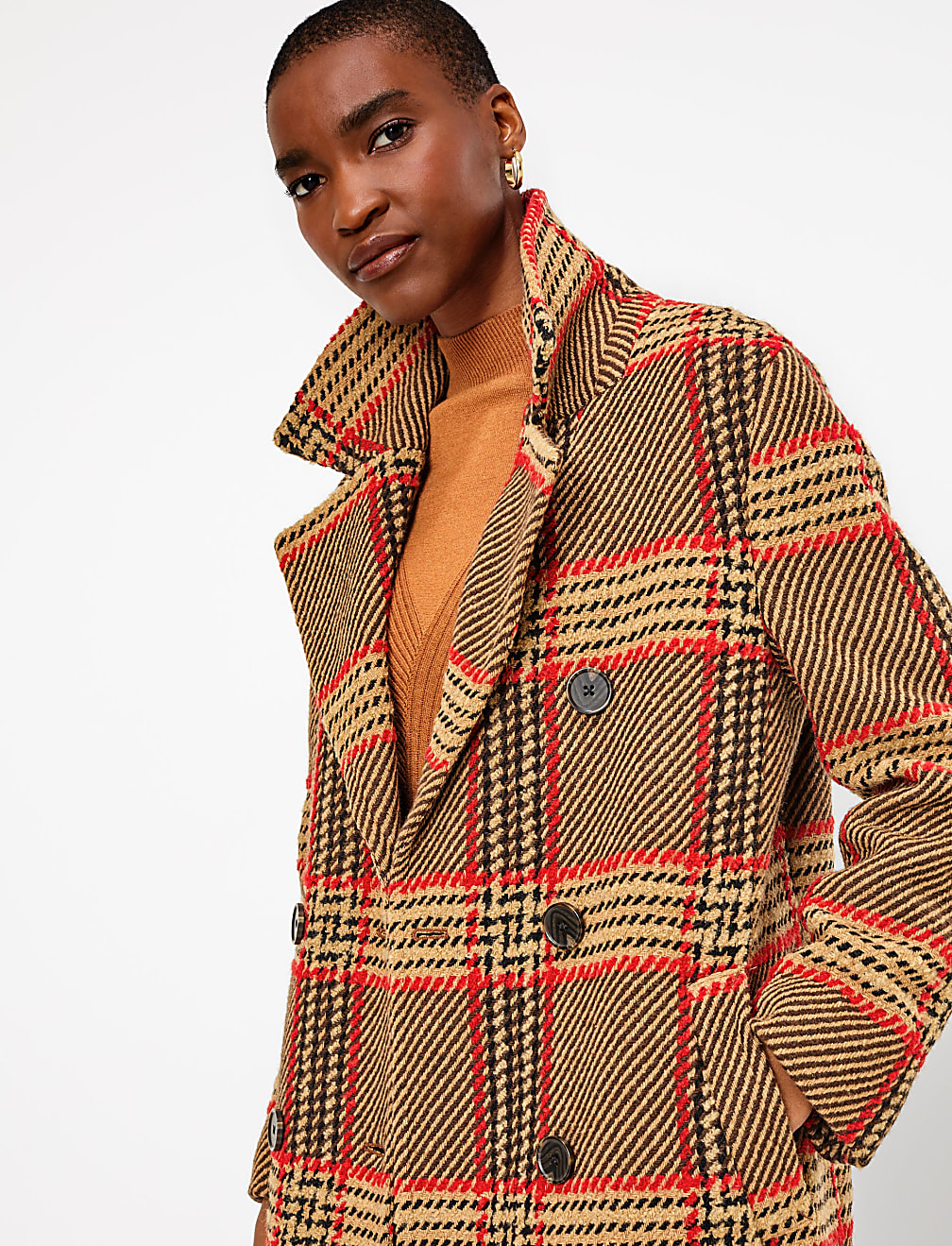Checked Boyfriend Coat