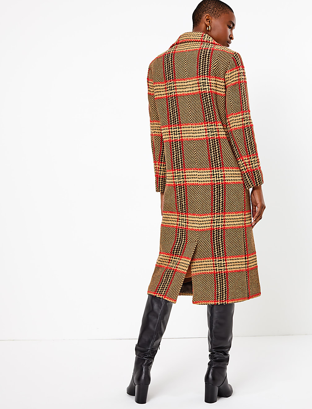 River island checked coat cheap
