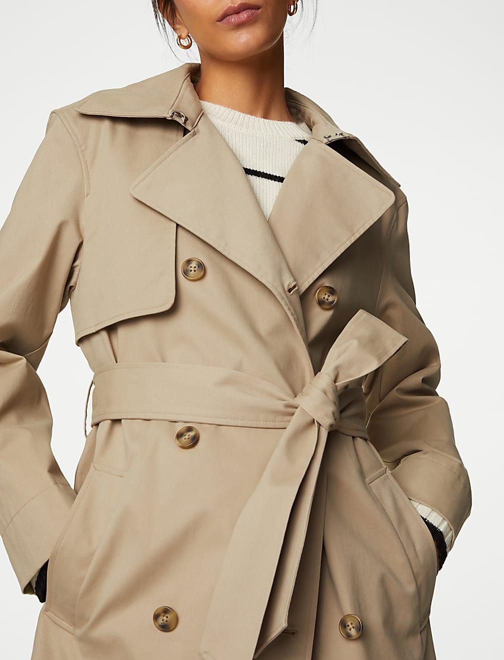 Cotton Rich Belted Longline Trench Coat