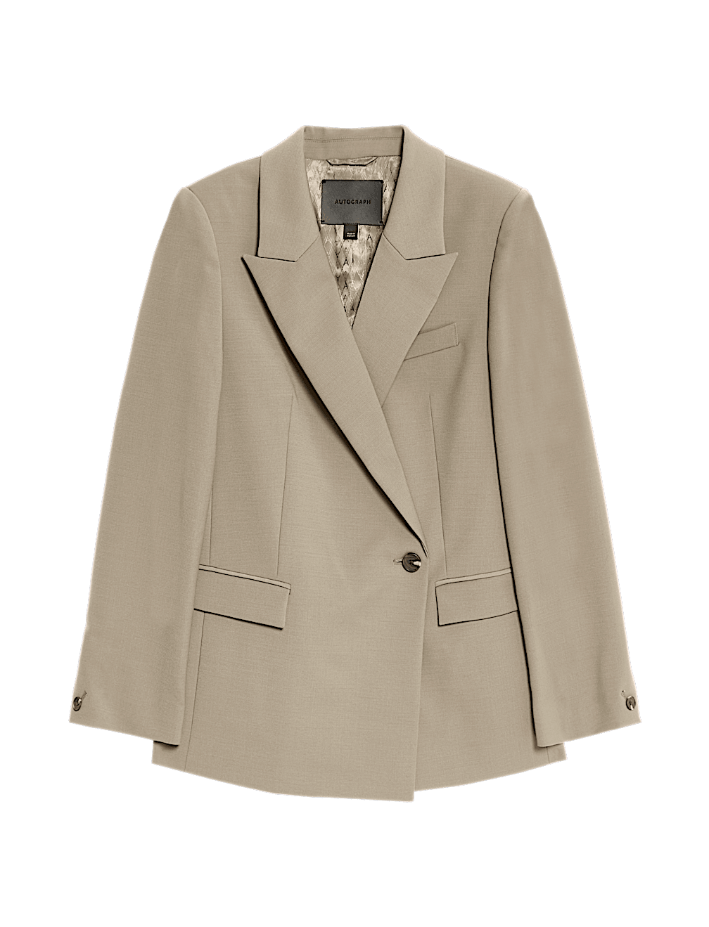 Wool Blend Double Breasted Blazer