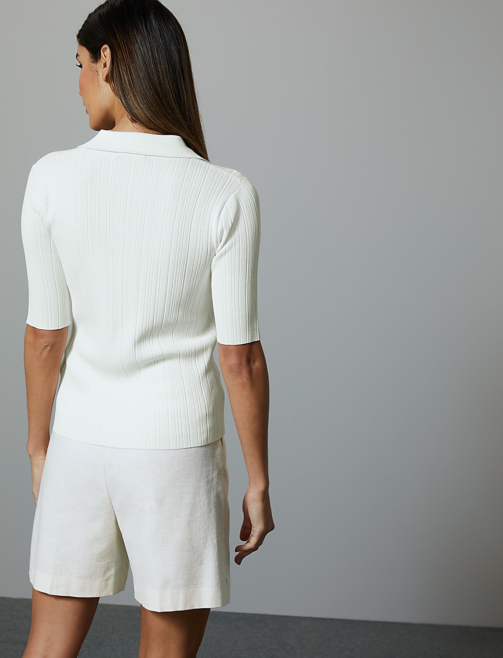 Ribbed Short Sleeve Knitted Top