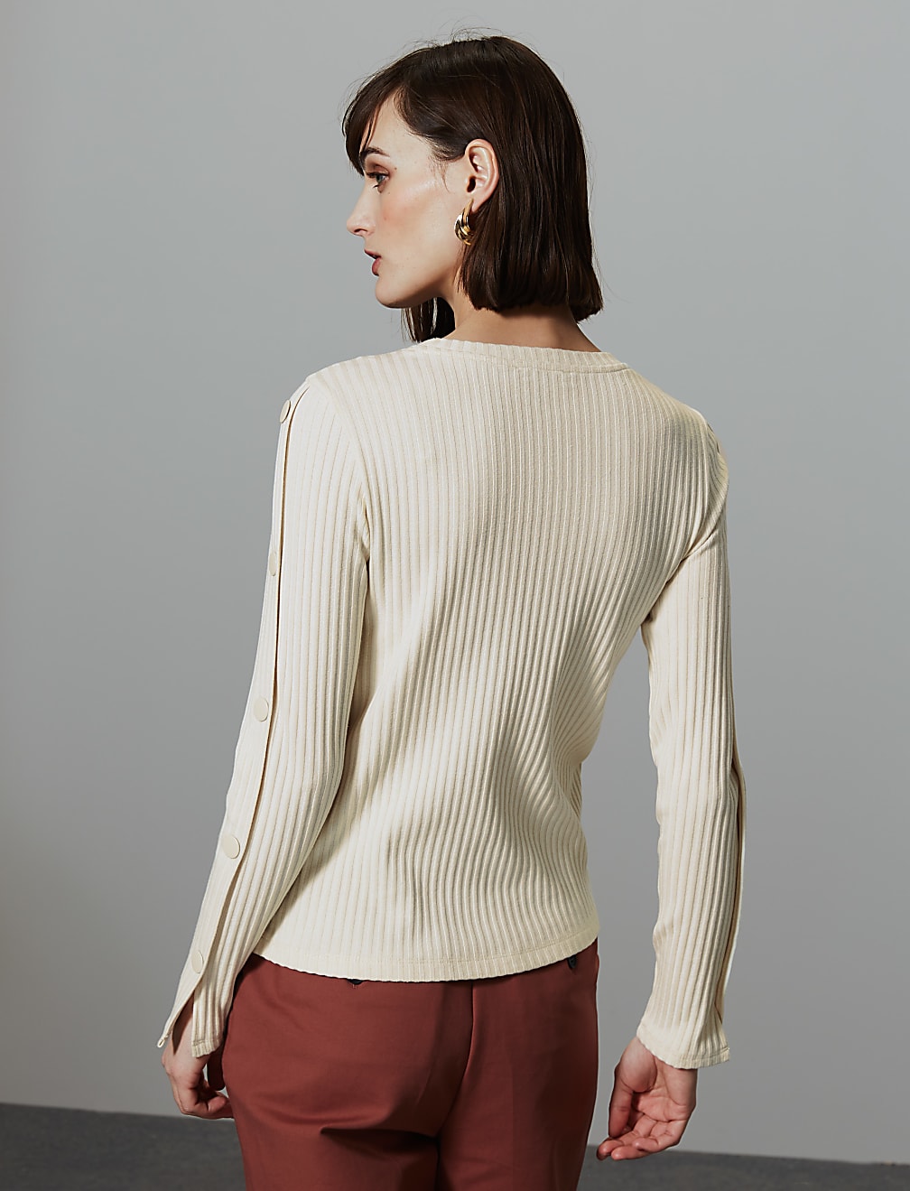 Textured Long Sleeve T-Shirt