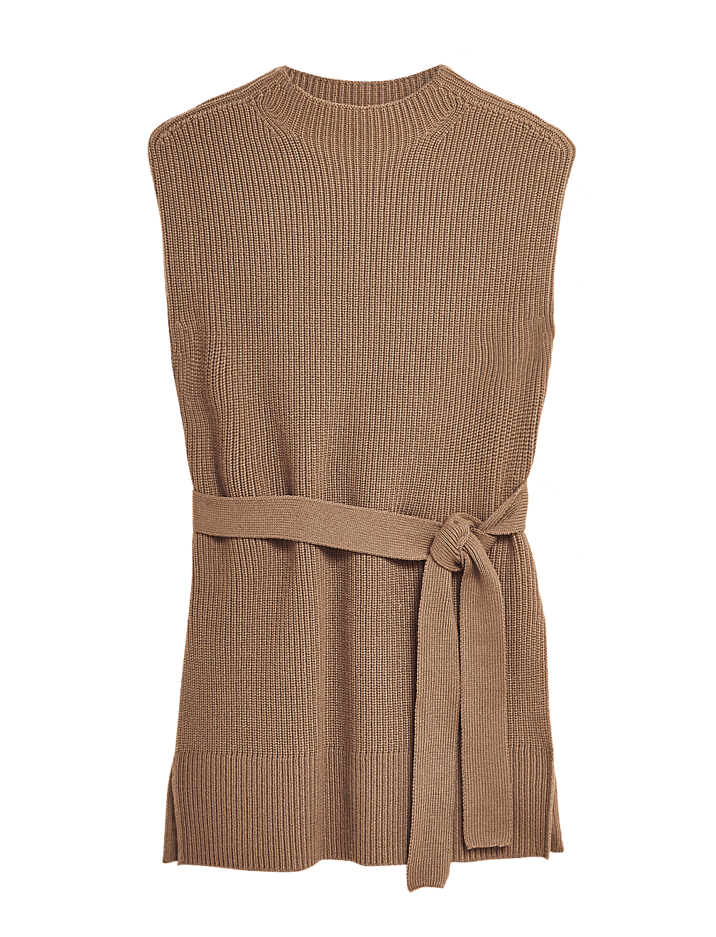 Funnel Neck Knitted Vest with Cashmere
