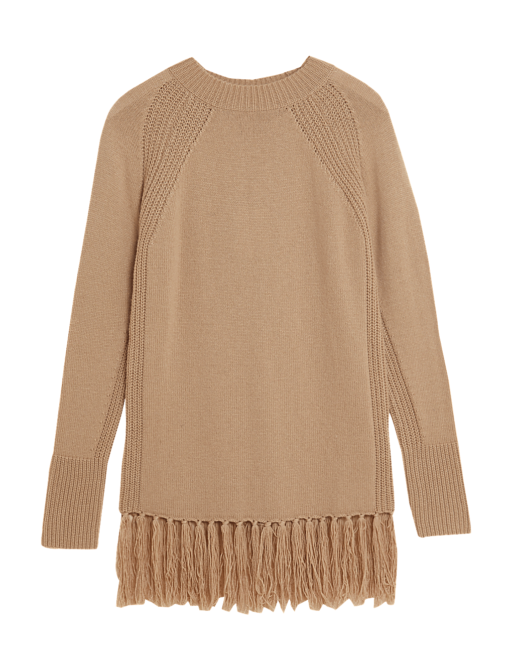 Fringed Longline Jumper with Wool