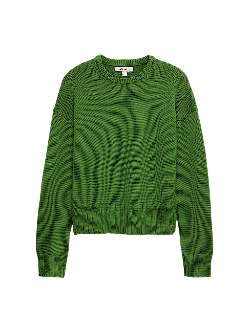 Pure Merino Wool Ribbed Crew Neck Jumper