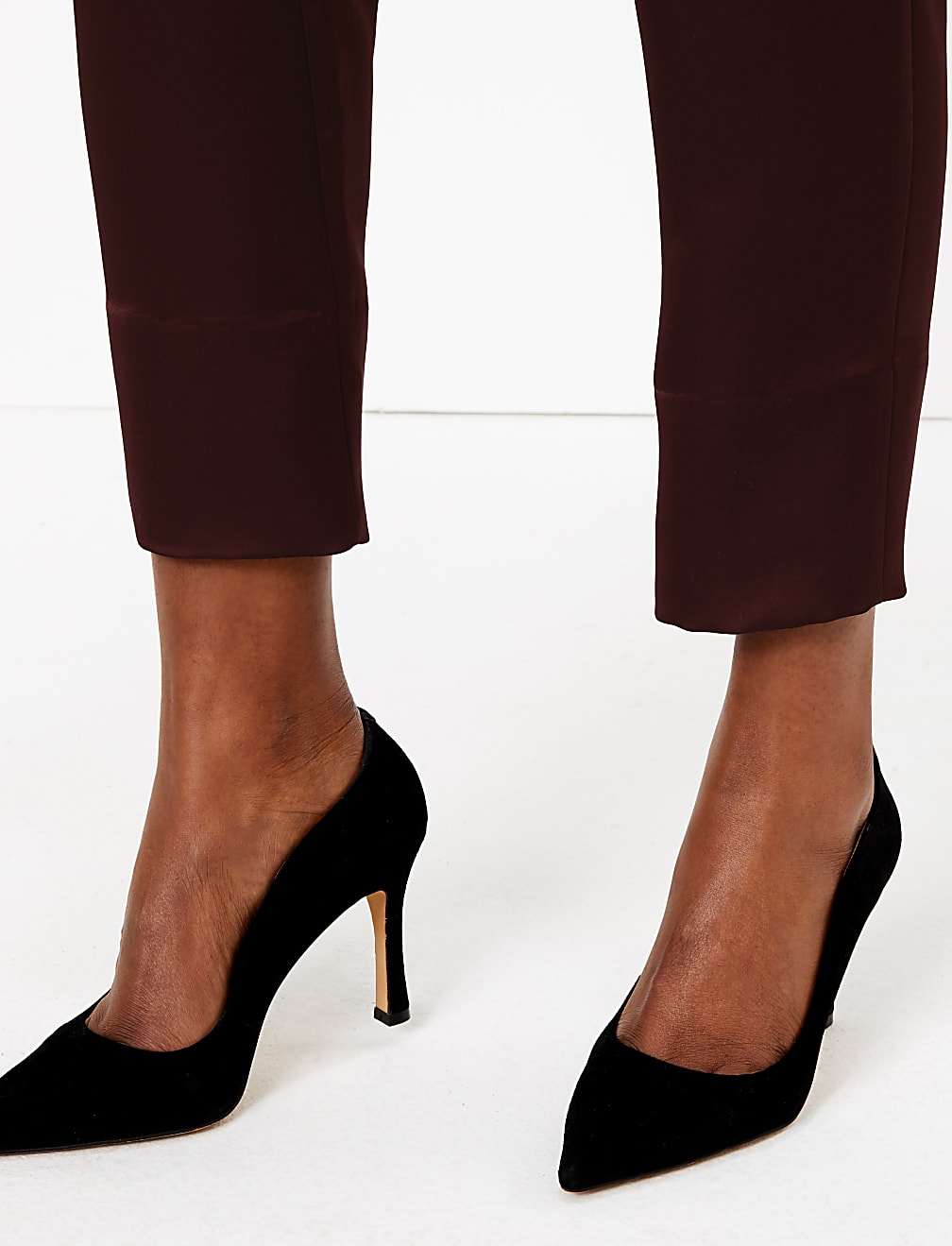 Satin Tapered Leg Ankle Grazer Joggers