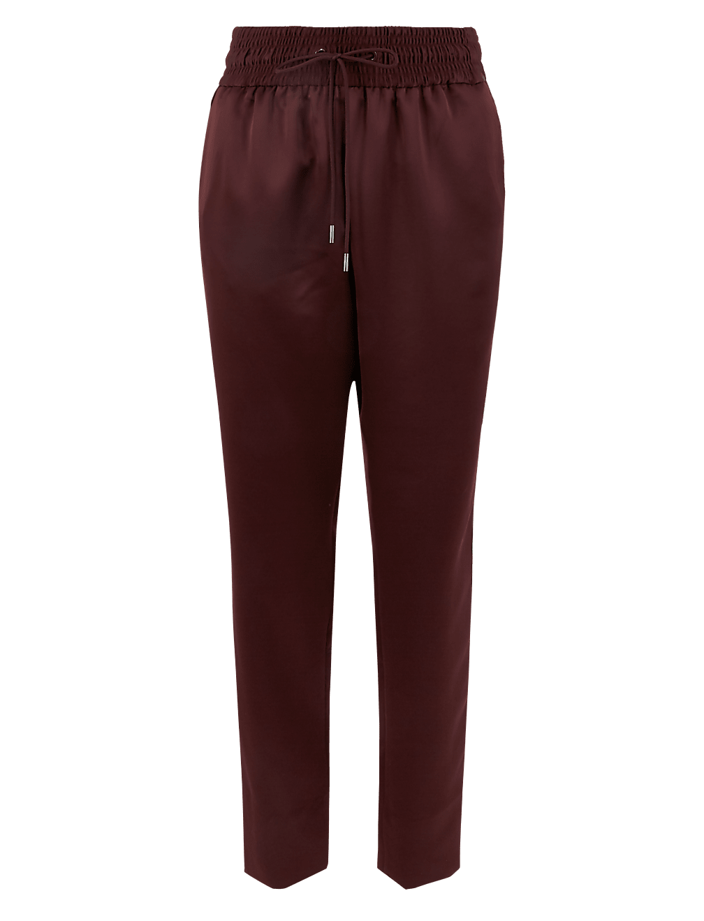 Satin Tapered Leg Ankle Grazer Joggers